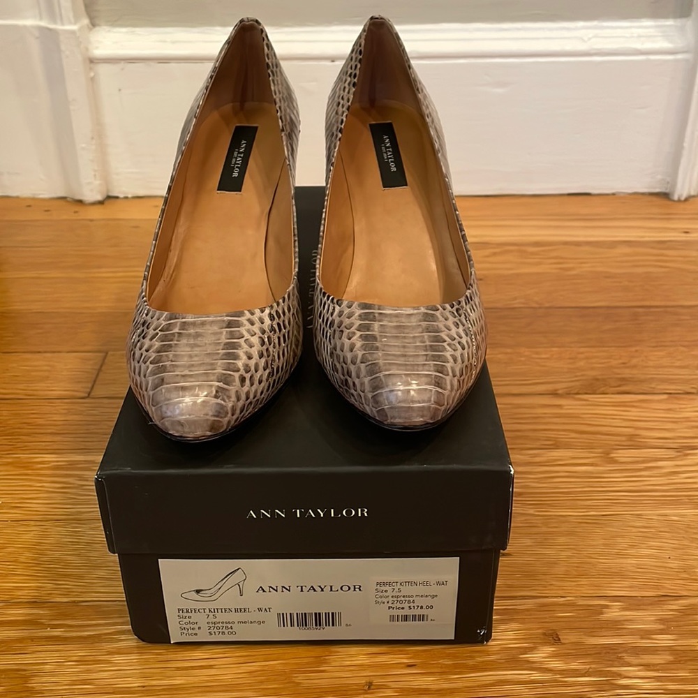 Ann Taylor Perfect Kitten Heels, Espresso Melange, 7.5 M